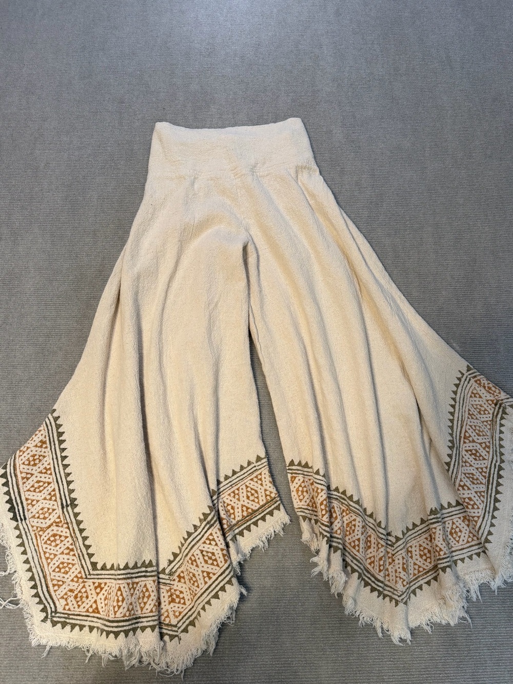 Boho Festival Gauze Cotton Bell Bottom Wide Leg Hippie Bohemian Lounge Pants